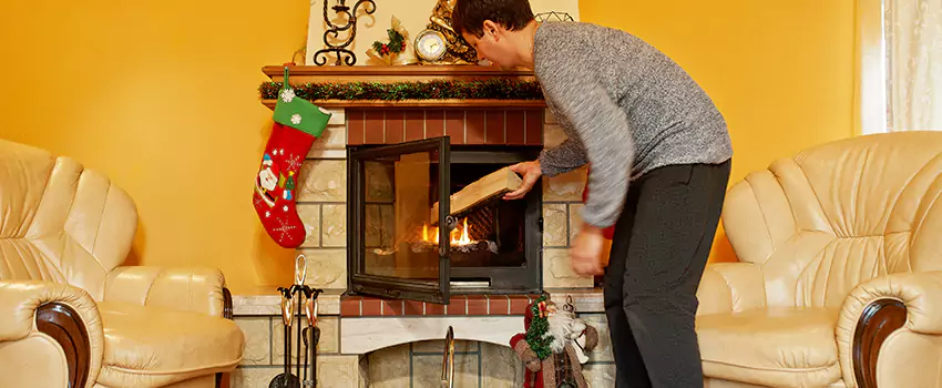 Rusted Metal Fireplace Restoration in Warren, Michigan